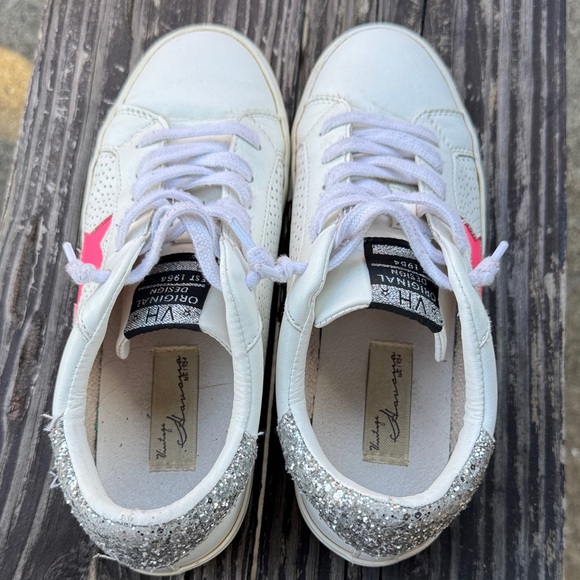 Vintage Havana Shoes - Vintage Havana womens White and Pink Glitter Sneakers
